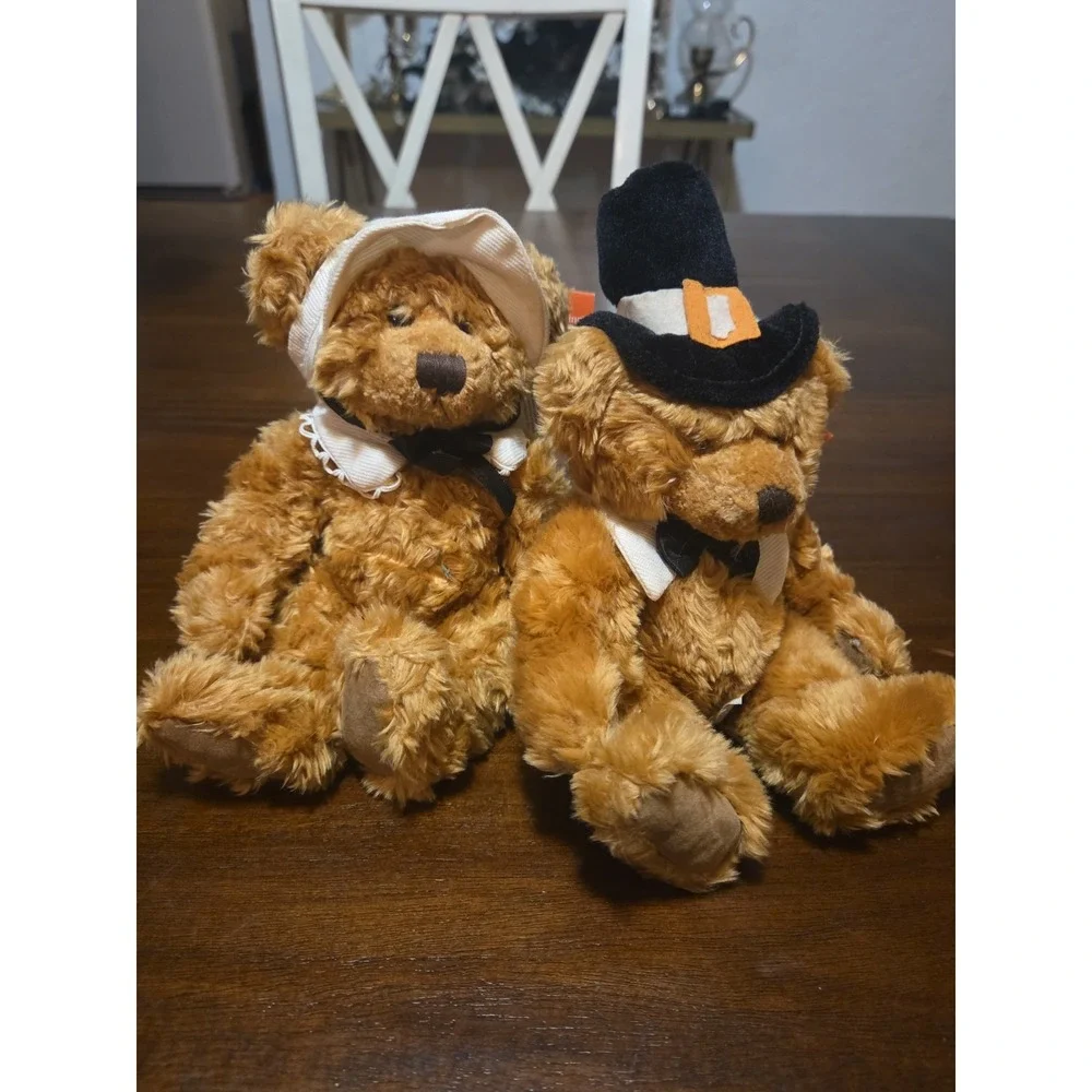 Vintage Russ Thanksgiving Bears Plymouth And Mayflower